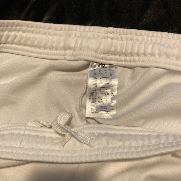 adidas White Joggers with Black Side Stripes - Kids - Picture 3 of 4